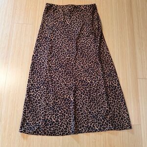 Zara Brown Leopard A-Line Skirt